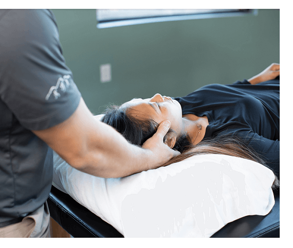therapist hands on physical therapy with patient