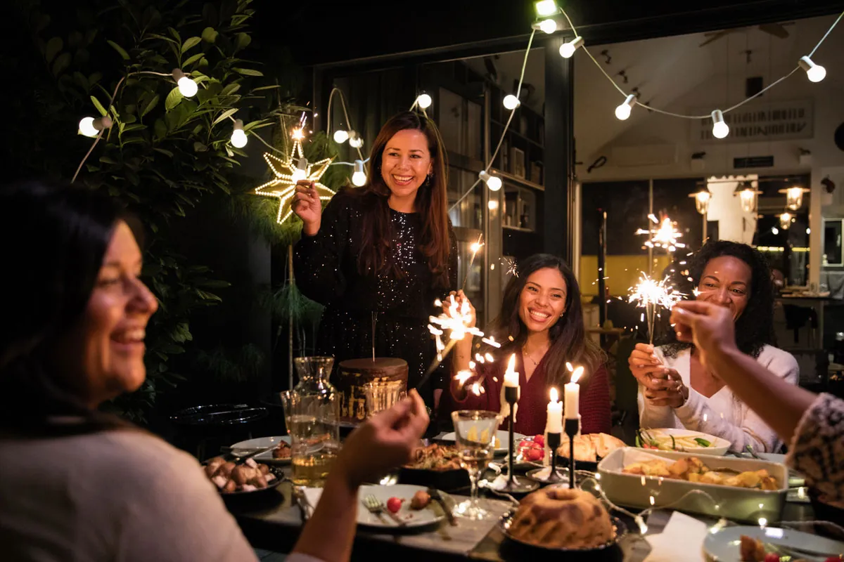 Group of friends trying to not kill their diet during the holiday season.