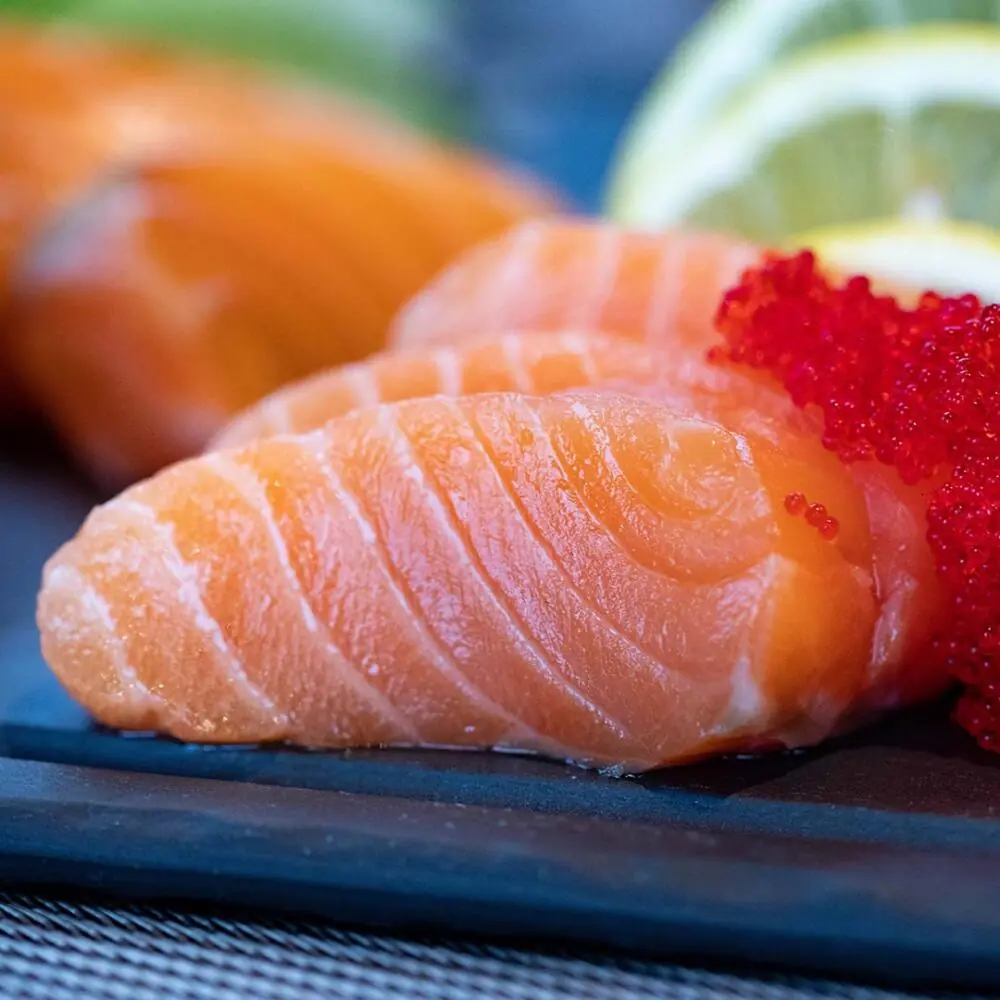 Plate of salmon.