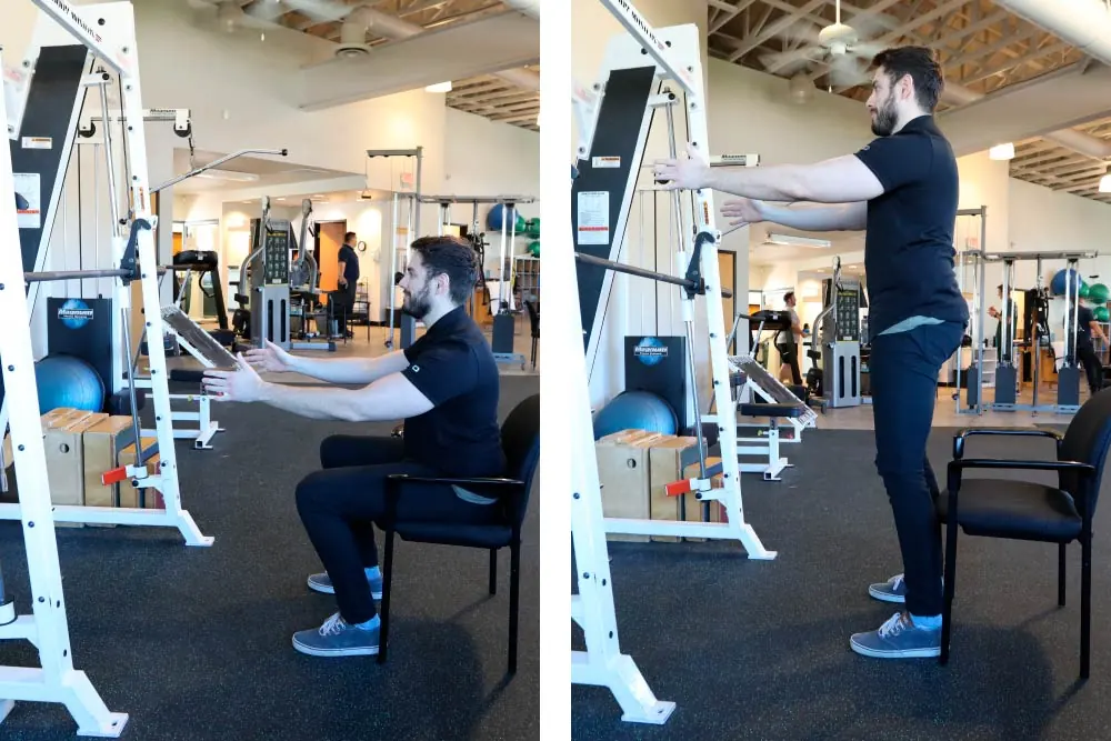 Sit to stand balance exercise