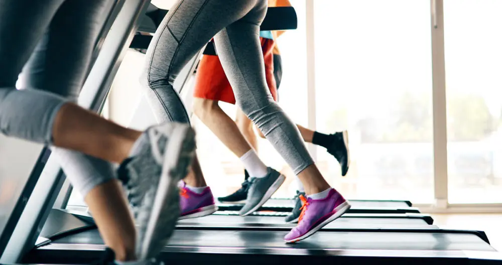Runners on treadmills